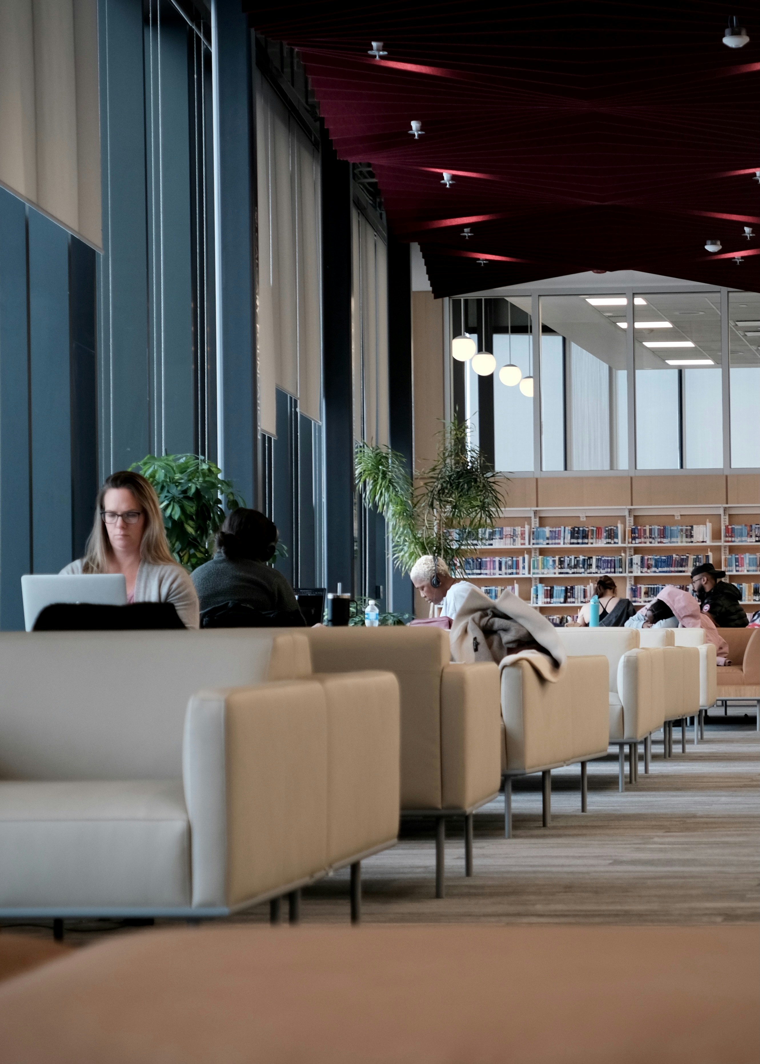 TOEFL coaching student preparing in library