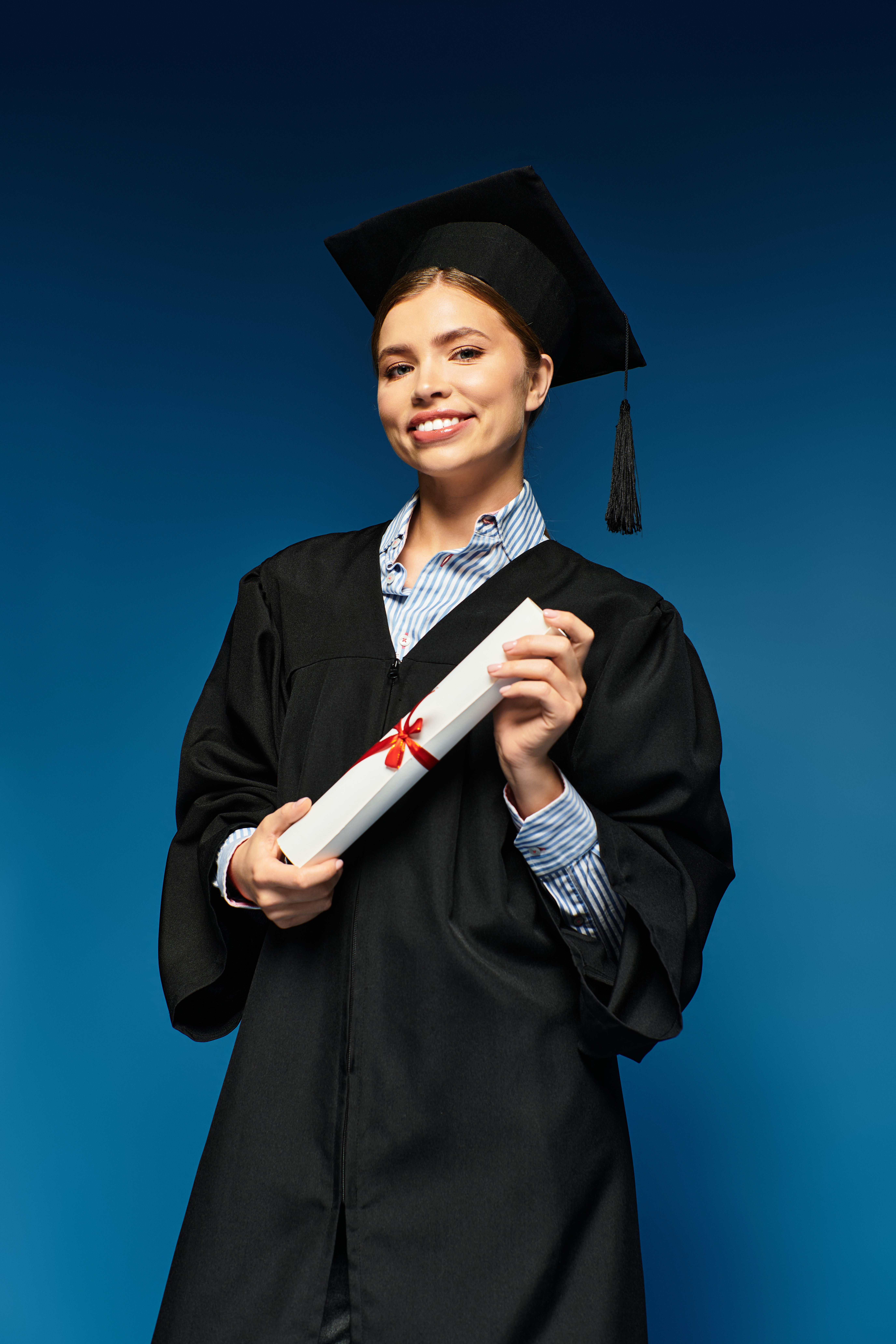 Happy international student graduation moment