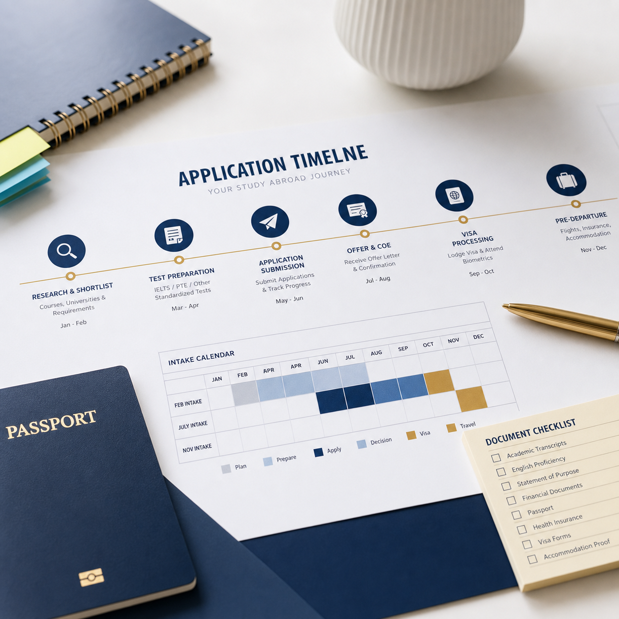 Application timeline planning